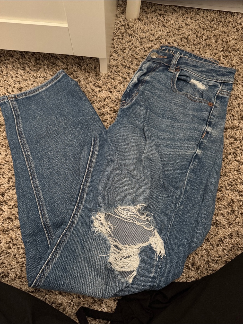 American Eagle Outfitters Distressed Blue Skinny Jeans